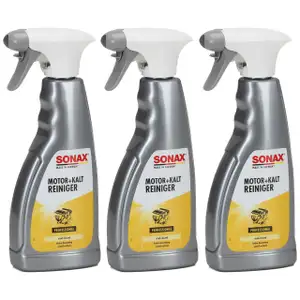 3x 500ml SONAX 05432000 Motor- & KaltReiniger MotorReiniger Kalt Reiniger