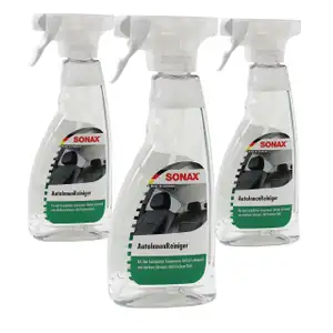 3x 500ml SONAX 03212000 AutoInnenReiniger CockpitPflege PolsterReiniger