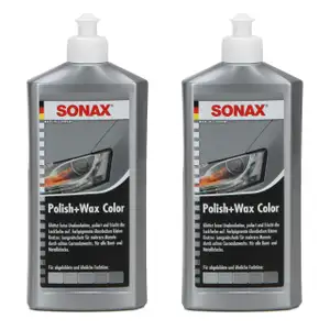 SONAX 293200 POLISH & WAX COLOR Politur & Wachs NanoPro SILBER/GRAU 2x 500ml