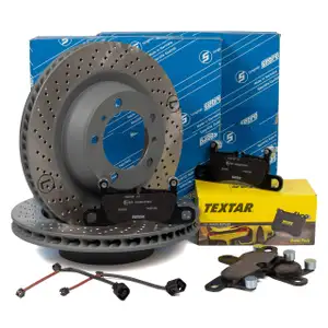 SEBRO Bremsscheiben + TEXTAR Beläge + Wako PORSCHE 991 3.4 Carrera hinten