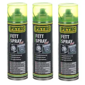 3x 500ml PETEC 70250 Fettspray Sprühfett Schmierfett weiß