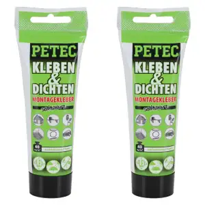 2x 80ml PETEC 94270 Kleben & Dichten Montagekleber Kleber elastisch SCHWARZ