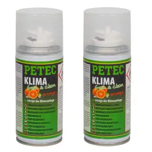 2x 150ml PETEC 71460 Klima Fresh & Clean Klimaanlagen-Lufterfrischer ORANGE