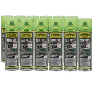 PETEC 71650 Seilfett Seilfettspray Drahtseilfett Zahnradfett Fettspray 12x 500ml