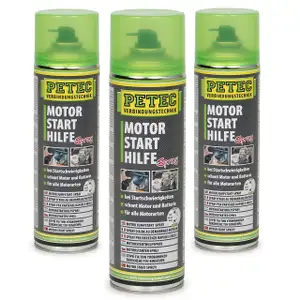 PETEC Motorstarthilfespray Starthilfespray Starthilfe Kaltstarthilfe 3x 500ml