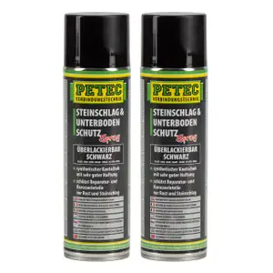 2x 500 ml PETEC 73250 Steinschlagschutz & Unterbodenschutz Spray Schwarz