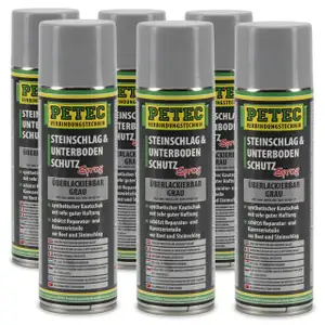 PETEC 73350 Steinschlagschutz Unterbodenschutz Karosserieschutz GRAU 6x 500ml