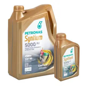 6L 6 Liter PETRONAS Syntium 5000 AV 5W-30 Motoröl Öl MB 229.51/52 VW 504/507.00 BMW LL-04