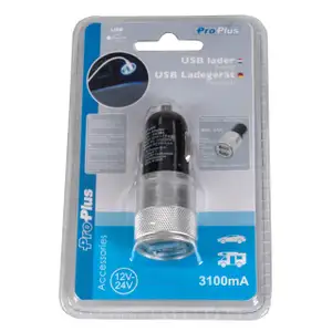 PROPLUS Zigarettenanzünder Adapter Ladestecker Ladegerät USB PKW KFZ LKW 12/24V 3100mA