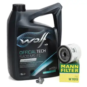 5L WOLF 5W20 MS-FE Motoröl + MANN Ölfilter FORD Fiesta Focus Mondeo B-/C-/S-Max 1.0-2.3