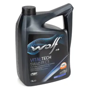 5L 5 Liter WOLF VITALTECH 5W40 PI C3 Motoröl Öl BMW LL-04 dexos2 MB 229.51 VW 505.00/01