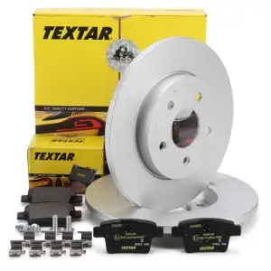 TEXTAR Bremsscheiben + Beläge FORD Mondeo 3 MK3 ab 09.2004 JAGUAR X-Type 1 (X400) hinten