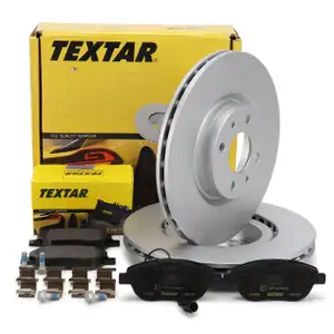 TEXTAR Bremsscheiben + Bremsbeläge + Sensor FIAT Bravo 2 Idea Linea Stilo vorne