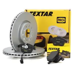 TEXTAR Bremsscheiben + Beläge + Wako AUDI Q3 SEAT Alhambra VW Sharan Tiguan PR-1LJ vorne