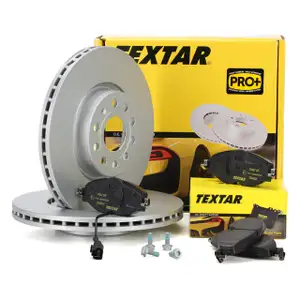 TEXTAR Bremsscheiben + Beläge + Wako VW Golf 7 Passat B8 AUDI A3 8V Q2 TT vorne