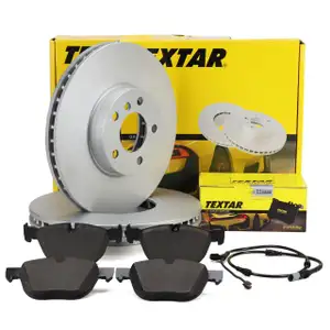 TEXTAR Bremsscheiben + Bremsbeläge + Warnkontaktsensor BMW X5 E70 F15 X6 E71 E72 F16 vorne