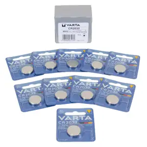 10x VARTA Lithium 3V CR2032 Knopfzelle Knopfbatterie Batterie (MHD 05.2033)