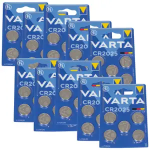 50x VARTA Lithium 3V CR2025 Knopfzelle Knopfbatterie Batterie (MHD 09.2033)