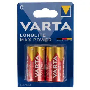 2x VARTA LONGLIFE MAX POWER ALKALINE Batterie C BABY 4714 LR14 MN1400 1,5V