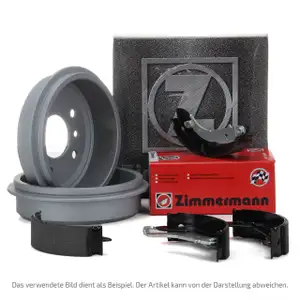 ZIMMERMANN Bremstrommeln + Bremsbacken FORD Focus 1 MK1 ohne ABS hinten