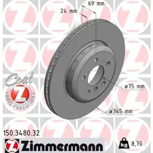 Zimmermann FORMULA F Bremsscheiben Satz BMW F10 F11 F07 F13 F06 F01-04 hinten