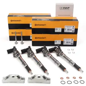 4x CONTI Einspritzdüse + Halter + Schraube VW Golf 6 Passat B6 B7 Polo 5 Touran 1.6 TDI