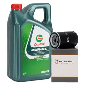 5L CASTROL MAGNATEC 10W-40 A/B Motoröl + HIRSCHER Ölfilter VW Golf 3-6 Passat Polo T4 T5