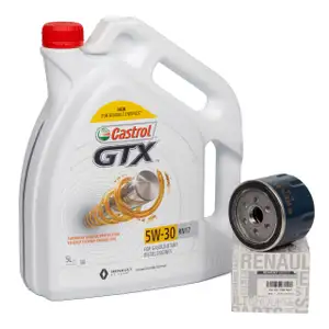 5L CASTROL GTX 5W-30 RN17 Motoröl + ORIGINAL Renault Ölfilter 8200768927