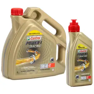 5L 5 Liter CASTROL POWER 1 RACING 4T 5W-40 MOTORRAD Motoröl JASO MA-2