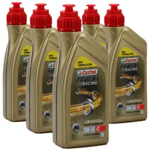 5L 5 Liter CASTROL POWER 1 RACING 4T 5W-40 MOTORRAD Motoröl JASO MA-2