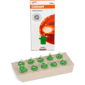 10x OSRAM 2722MF Glühlampe Halogenlampe Sockelglühlampe 12V 2,0 W B8.5d