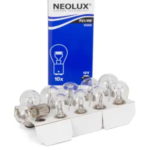 10x NEOLUX N566 Glühlampe Halogenlampe Sockelglühlampe P21/4W 12V 21/4W BAZ15d