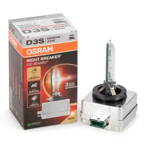 1x OSRAM D3S NIGHT BREAKER 220 XENARC 42V 35W PK32d-5 +220% VERSION 2024/2025