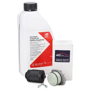 AIC Ölfilter Kupplung + 1L FEBI Haldex-Öl VW Golf 6 7 Passat Tiguan Touran T5 A3 Q3 TT