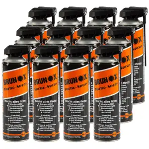 12x 500ml BRUNOX Turbo Spray Multifunktionsöl Rostlöser Kriechöl Schmieröl Pflegeöl