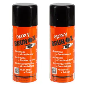 2x 400ml BRUNOX Epoxy Spray Roststopp Rostumwandler Rostschutz Entferner Grundierer