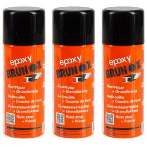 3x 400ml BRUNOX Epoxy Spray Roststopp Rostumwandler Rostschutz Entferner Grundierer