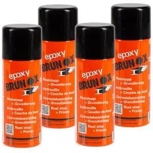 4x 400ml BRUNOX Epoxy Spray Roststopp Rostumwandler Rostschutz Entferner Grundierer