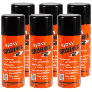 6x 400ml BRUNOX Epoxy Spray Roststopp Rostumwandler Rostschutz Entferner Grundierer