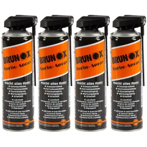 4x 500ml BRUNOX Turbo Spray Multifunktionsöl Rostlöser Kriechöl Schmieröl Pflegeöl