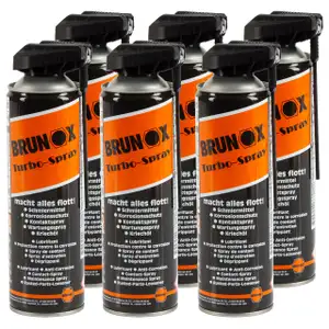 6x 500ml BRUNOX Turbo Spray Multifunktionsöl Rostlöser Kriechöl Schmieröl Pflegeöl