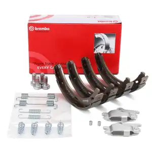 BREMBO Bremsbacken + Federn + Nachsteller Satz MERCEDES 190 W201 W168 W202 W203 W124 W210