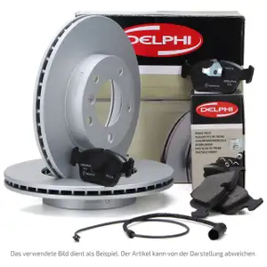 DELPHI Bremsscheiben + Bremsbeläge + Sensor BMW 3er E46 330i 330xi 330d 330xd vorne