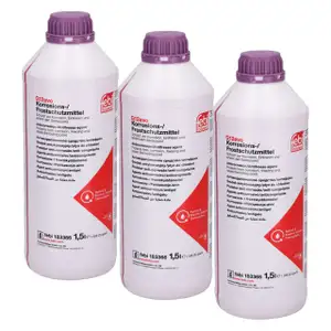 3x 1,5 Liter FEBI 183366 Kühlerfrostschutz G12evo LILA für AUDI BMW MINI SEAT SKODA VW