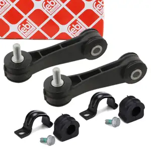 2x FEBI Koppelstange + 2x Stabilager 18mm + Halterung VW GOLF 4 A3 8L Leon Octavia 1 vorne