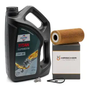 5L 5 Liter FUCHS TITAN SUPERSYN 5W-40 Motoröl Öl + HIRSCHER Ölfilter 074115562