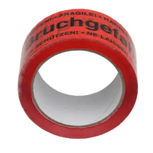 36 Rollen Klebeband Packband Paketband ROT VORSICHT BRUCHGEFAHR 50mm x 60m