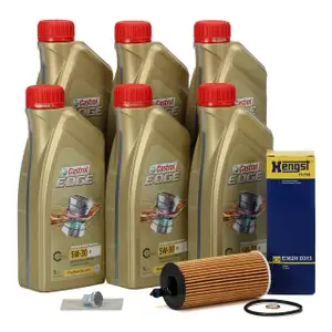 6L CASTROL EDGE 5W30 M LL-04 Motoröl + HENGST Ölfilter BMW 1er 3er 5er X3 X4 X5 B47 B48