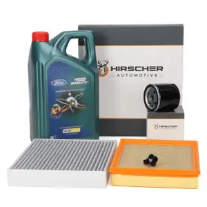 HIRSCHER Filterset + 5L CASTROL MAGNATEC 5W-20 E Motoröl FORD Focus 4 MK4 1.5 Ti-VCT