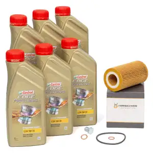 6L CASTROL EDGE 5W30 M LL-04 Motoröl + HIRSCHER Ölfilter BMW E46 318d 320d E39 520d M47